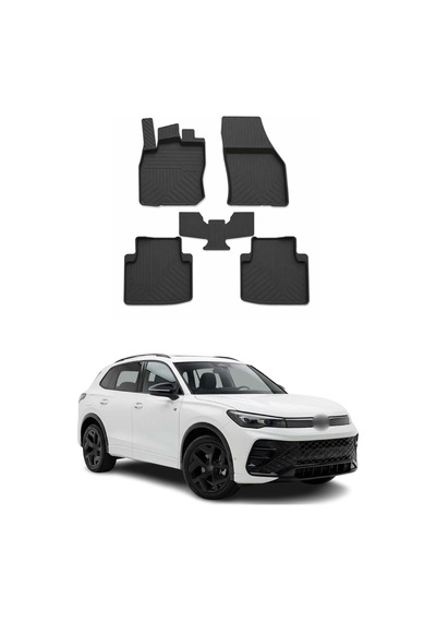 Volkswagen Tiguan 3 2024-2026 Uyumlu 4d Havuzlu Paspas Kauçuk Siyah 5 Parça