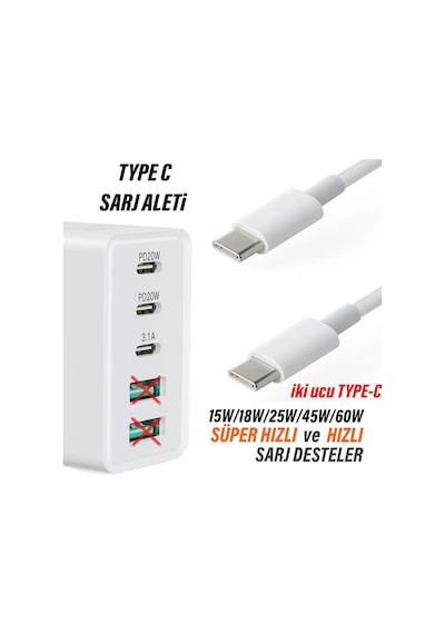 Samsung İle Uyumlu S21 Şarj Kablosu 25w Type-c Hızlı Kablo 1m Standart