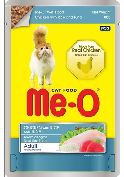 Me-O Tavuk Pirinç ve Ton Balıklı Konserve Yetişkin Kedi Maması 80 G