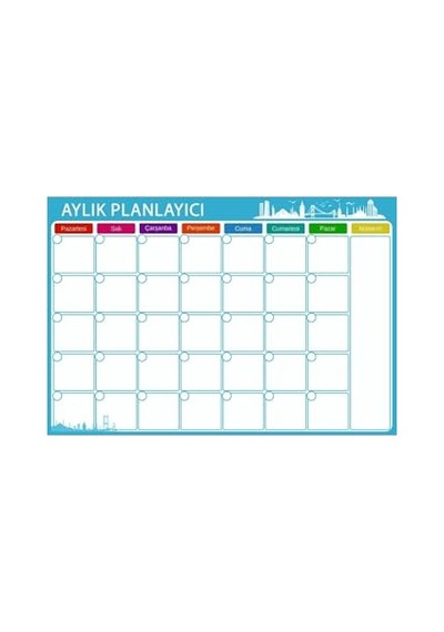 Dünya Magnet Aylık Magnet Planlayıcı, 35x50 Cm Katlanabilir Silinebilir Mıknatıslı Yazı Tahtası Pano + 3 Kalem Açık Gri