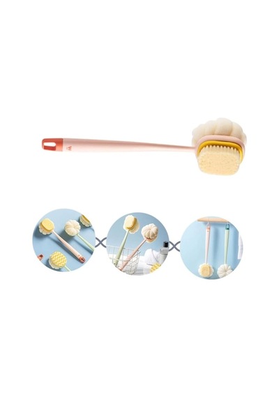 Çift Taraflı Banyo Duş Fırçası Pembe