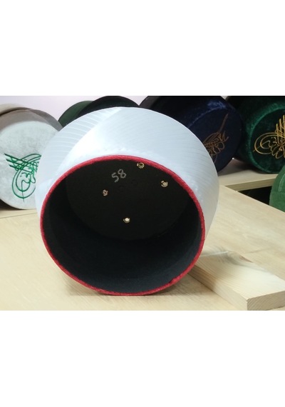 Fabrikam06 Saten Sultan Çapraz Sarık Bordo Sarık İmam Veya Cami Sarığı Özel Elyapımı Sarık 52 Cm S117 Açık Krem