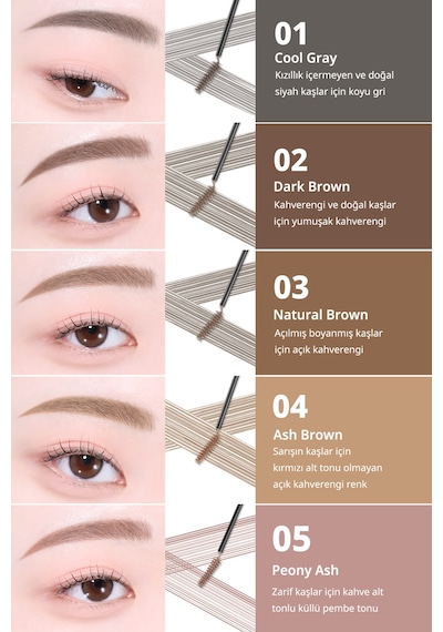 Perıpera Speedy Skinny Brow Mascara 09 Milky Ash