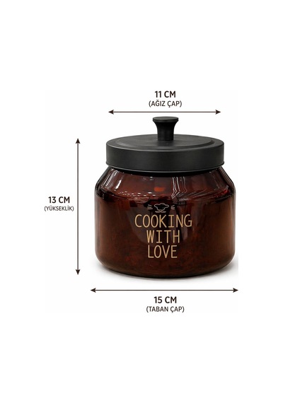Morponi Metal Kapaklı Cam Çok Amaçlı Erzak Kavanozu Amber 1500 Ml 1,5 Lt