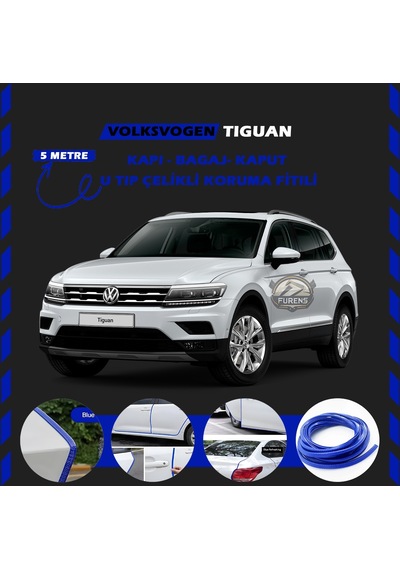 Volksvogen Tiguan Oto Araç Kapı Koruma Fitili 5metre Parlak Mavi Renk
