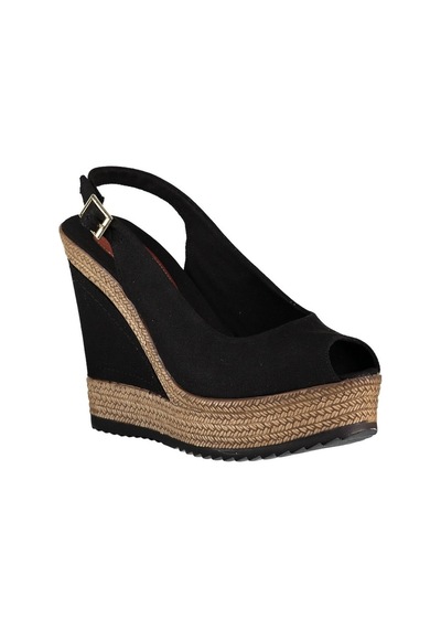 Fox Shoes Siyah Kadın Dolgu Topuklu Ayakkabı 9674070805