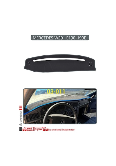 Mercedes W201 E190-190e Torpido Koruma Halısı Gri Kenar