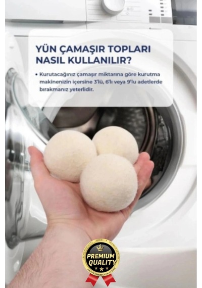Sürtünme Engellen Kırışıklık Azaltıcı Çabuk Kuruma Yün Çamaşır Makinesi Kurutma Topu Yumuşatıcı 3'lü Çok Renkli
