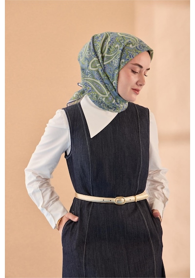 Silk Home Yaz Esintisi Eşarp 150002-01 Mavi, İndigo, Fosforlu Yeşil