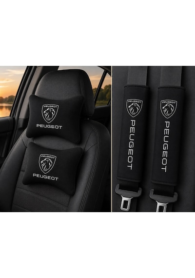 Peugeot Pejo Sıyah İkili Yastık Ve Kemer Kılıfı Seti