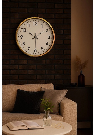 Zentime Gold Standart 52 Cm Metal Zarif Duvar Saati Çok Renkli