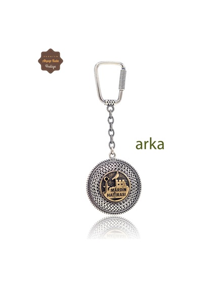 Ayyıldız Ve Mardin Hatırası Çift Taraflı Oksitli Gümüş Telkari Anahtarlık 201025170 Gümüş