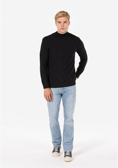 Colin's Colins Pamuklu Slim Fit Turtle Neck Jakarlı Erkek Antrasit Kazak Cl1065745 Q1.v1 Ant Antrasit