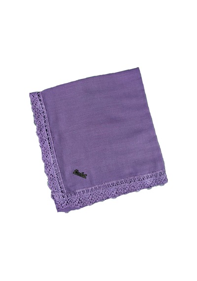 Mim Eşarp Enba Pamuklu İğne Oyalı Namaz Ve Mevlüt Örtüsü 110x110 Cm Mor