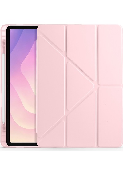 Samsung Galaxy Uyumlu Tab S11 Kılıf Tri Folding Kalem Bölmeli Standlı Kılıf Arka Kapak
