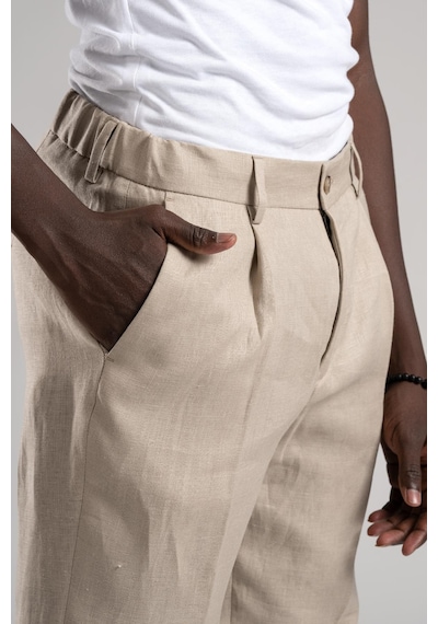 Sir Regular Fit Yarım Astarlı %100 Linen Keten Kumaş Takım Elbise 001