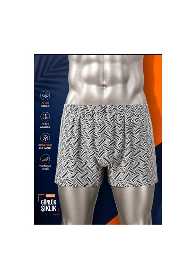 No Brand Renkli Boxer Beyaz Beyaz
