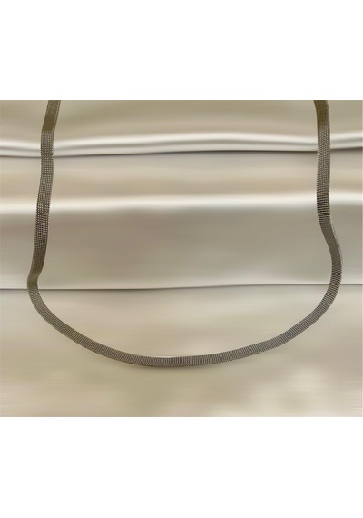 İtalyan Model Hasır Kordon Çelik Silver Unisex Kolye 65 Cm