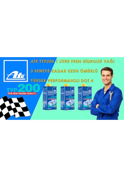 Ate Typ 200 Dot 4 Yüksek Performanslı Fren Hidrolik Yağı 3'lü