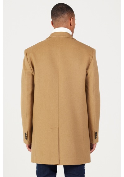 Ac&Co / Altınyıldız Classics Erkek Camel Standart Fit Normal Kesim Mono Yaka Yünlü Palto Camel Ac&Co / Altınyıldız Classics Erkek Camel Standart Fit Normal Kesim Mono Yaka Yünlü Palto Camel