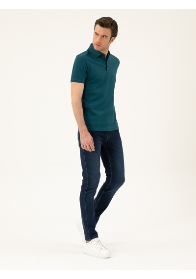 Zümrüt Slim Fit Polo Yaka Merserize T-shirt Yeşil