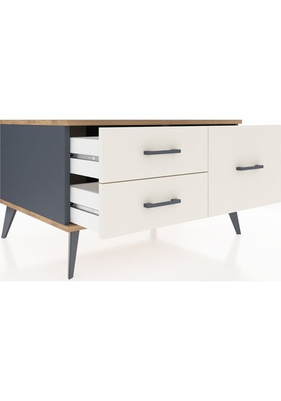 Kronos Şifonyer 3 Raflı 88x59x48 Antrasit-çam/aytaşı Çam/aytaşı