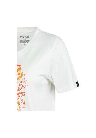 2as Alone Baskılı V Yaka Kadın T-shirt 411 Beyaz