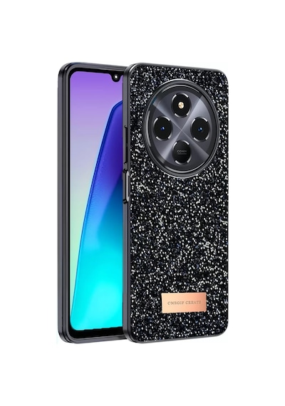 Onegif Xiaomi Redmi 14c Uyumlu Bright Simli Kapak - Siyah