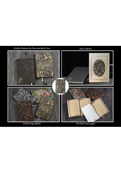 Sert Sırtlı Defter, A5 Astarlı, Vintage Deri Günlük, Kadın Ve Erkekler İçin, Kabartmalı, El Yap