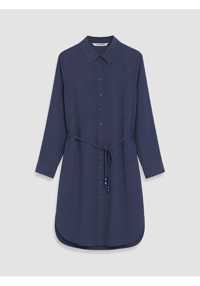 Lcw Everyday Lacivert Oversize Modal Karışımlı Kadın Gömlek Tunik