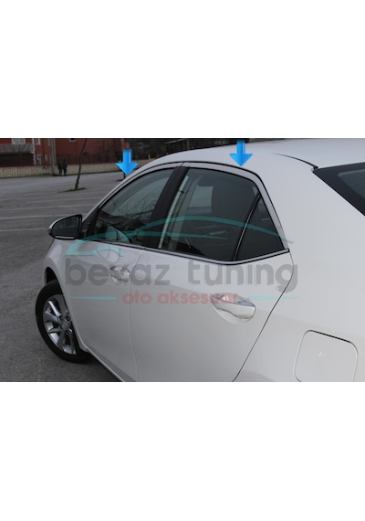 Toyota Corolla Uyumlu Üst Cam Çıtası Kromu Nikelajı 2013-2018 4 Parça