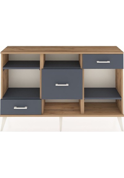 Arges Konsol 4 Raflı 3 Çekmeceli 132x30x83 Çam-antrasit/antrasit Antrasit/antrasit Arges Konsol 4 Raflı 3 Çekmeceli 132x30x83 Çam-antrasit/antrasit Antrasit/antrasit