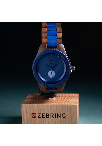Zebrino Zbr-kn-bl Kineto Wood Blue Ahşap Erkek Kol Saati 45 Mm