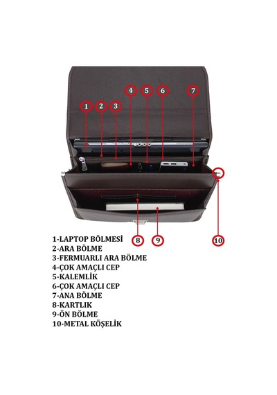 Case Club Kilit Mekanizmalı  Evrak Çantası 15,6 inç Laptop Bölmeli
