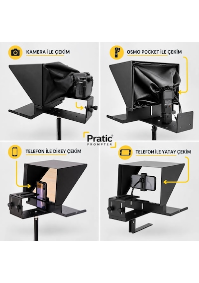 Pratic Prompter %100 Yerli Üretim & Yazılım Çanta + Kumanda + Telefon Tutucu 34cmx24.5cmx17cm