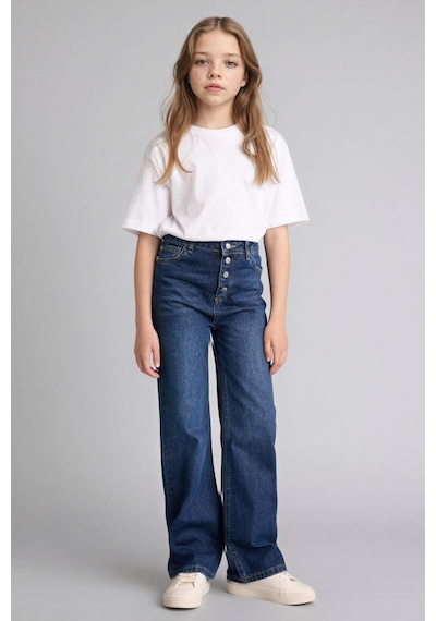 Defacto Geniş Paça Jean Pantolon Kız Çocuk G9585a826spnm34 Mavi-nm34