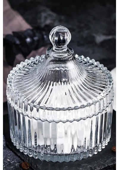 Kristal Cam Şekerlik Lokumluk 250ml Çap11cm