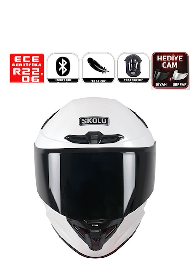 Skold Rapid Full-face Motosiklet Kaskı Ece-22.06 Beyaz