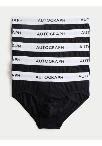 Marks & Spencer 5'li Supima Cotton Brief Külot Seti T14006221a Siyah Mix