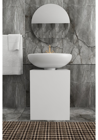 Rans Banyo Dolabı, Wc Alt Lavabo Dolabı Mdf Beyaz