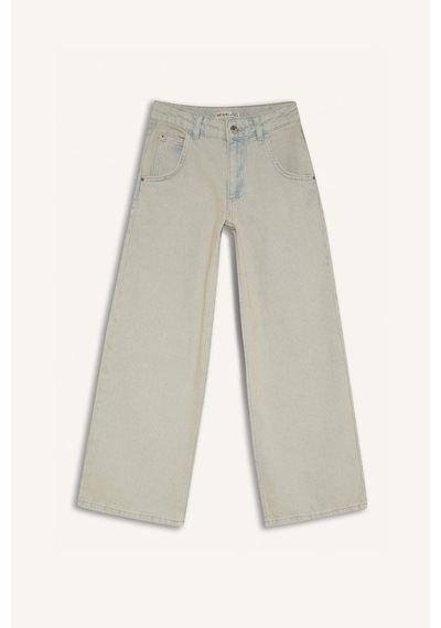 Defacto Wide Leg Geniş Paça Jean Pantolon Kız Çocuk D9128A825SP Mavi