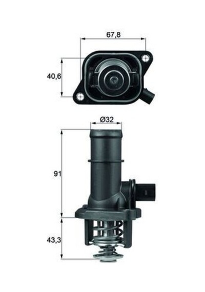 Mahle Tı16.105 Termostat Komple A3-cordoba-ıbıza Iıı-octavıa-bora-golf Iv-polo-1.6 105c 06a121114