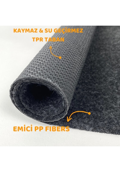 Beylini Çamaşır Makinası Örtüsü Koruma Matı Kaymaz Taban Emici Antrasit