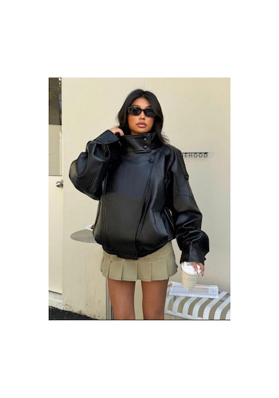 Laleli Butik Viral Oversize Kadın Deri Ceket Yüksek Yaka Siyah Urban Style Kadın Deri Ceket Siyah&blackest Siyah&Blackest Laleli Butik Viral Oversize Kadın Deri Ceket Yüksek Yaka Siyah Urban Style Kadın Deri Ceket Siyah&blackest Siyah&Blackest