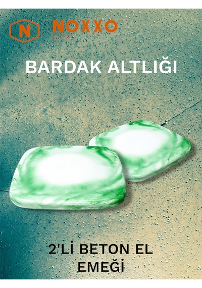 2 Li Beton Bardak Altlığı Betonun Şıklığı El Emeğinin Değeri Yeşil Yeşil