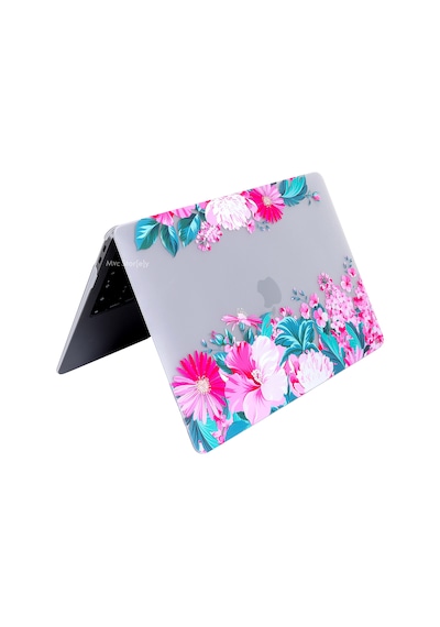 Apple Uyumlu MacBook Pro Kılıf 13 İnç M1-m2, Flower07nl Type-c'li Model A2338 A2289 A2251 A1706-08 A1989 A2159 İle Açık Pembe