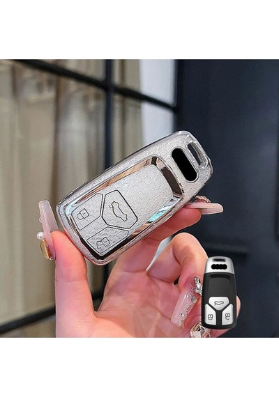 Audi A6 A5 A4 Q7 Q5 S4 S5 S7 B9 A4l 4m 8w Tt Tts Rs 8s Elmas Desenli Tpu Anahtar Kılıfı Beyaz