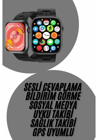 Akıllı Saat Çağrı Cevaplama Müzik Dinleme Plastik Kordon Mesaj Bildirimleri Yeni Seri - Lisinya