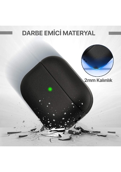 Airpods Pro 3 İle Uyumlu Leather Skin Parmak İzi Tutmayan Ve Çizilmeyen Dış Yüzeye Sahip Mükemm