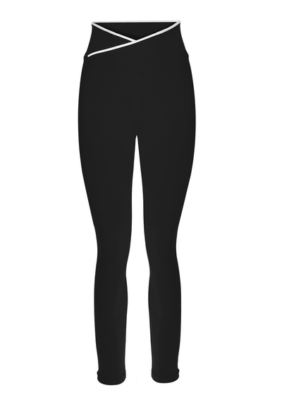 Goat Spirit Pro Seamless Beyaz Kemerli Siyah Tayt Em29 Kahverengi